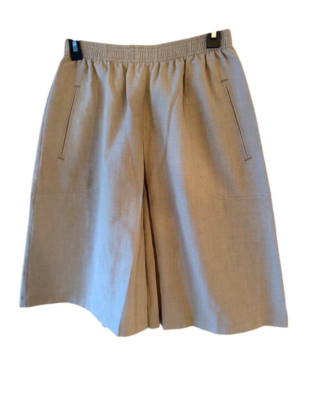 Solos By Koret Womens Woven Elasticized Waist Skorts Size 12 Tan Vintage USA